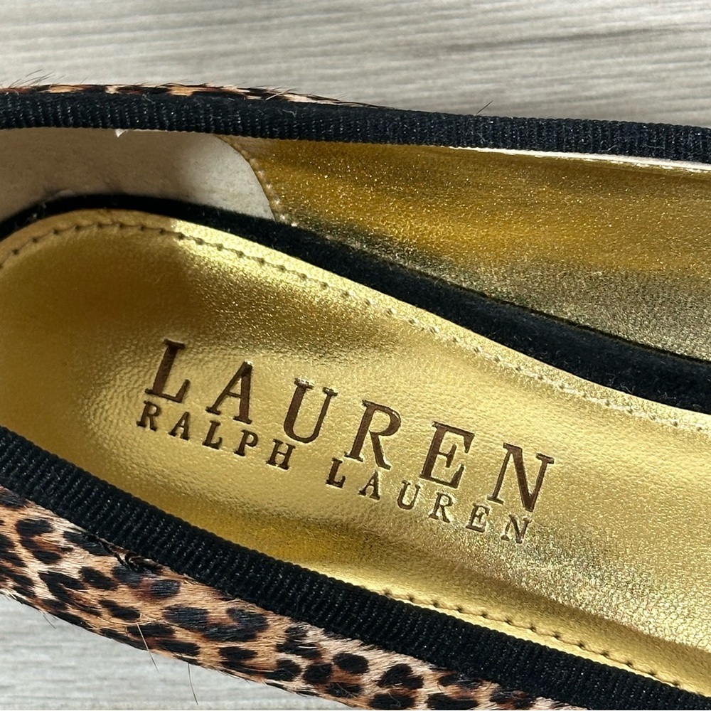 NEW RALPH LAUREN Abrion II Cheetah Print Calf Hair Round Toe Low Heel Pumps 7.5 - Picture 9 of 10